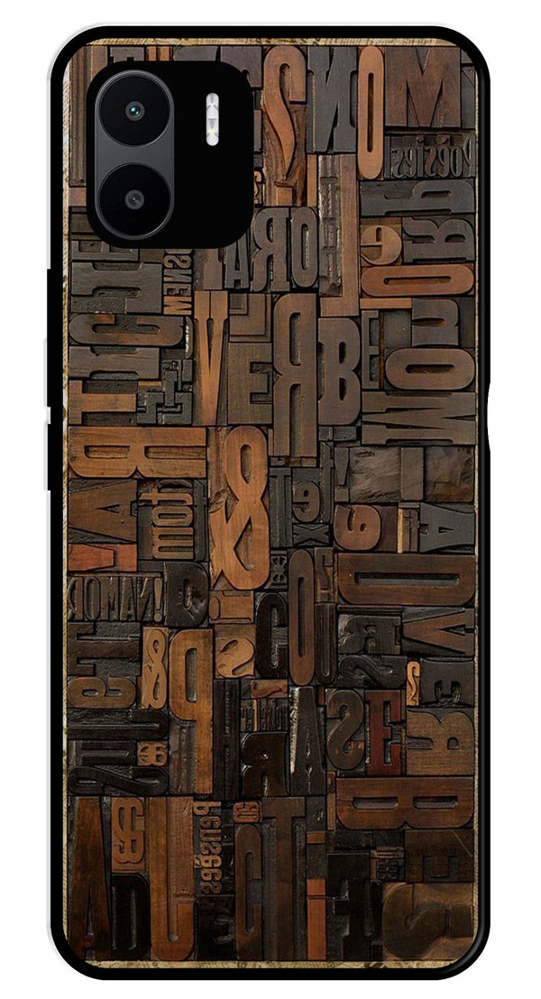 Alphabets Metal Mobile Case for Redmi A1   (Design No -32)
