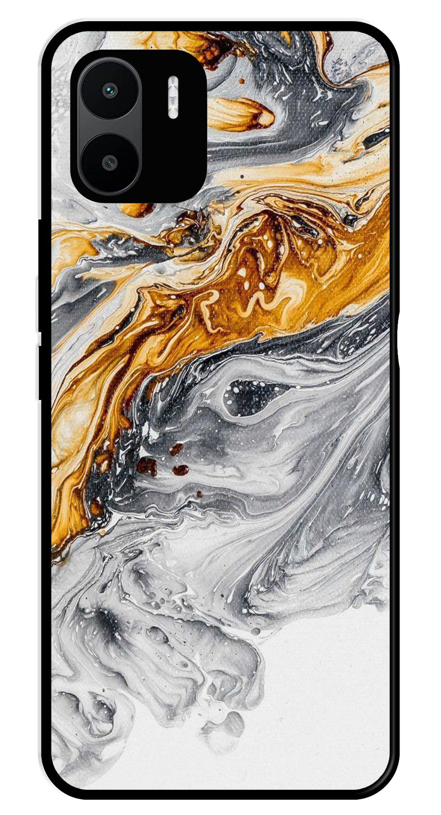 Marble Pattern Metal Mobile Case for Redmi A1   (Design No -36)