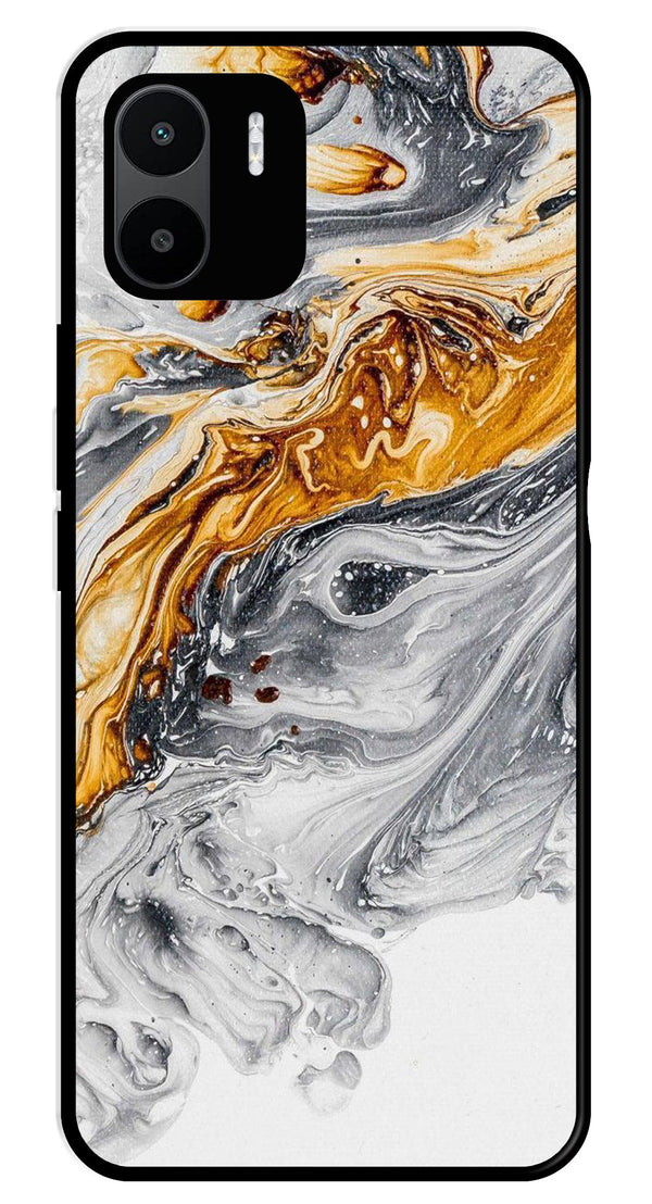 Marble Pattern Metal Mobile Case for Redmi A2   (Design No -36)