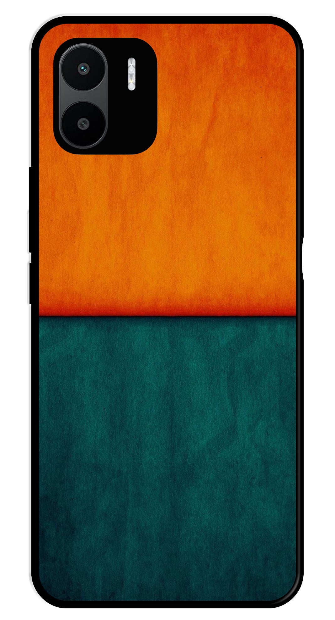 Orange Green Pattern Metal Mobile Case for Redmi A1   (Design No -45)