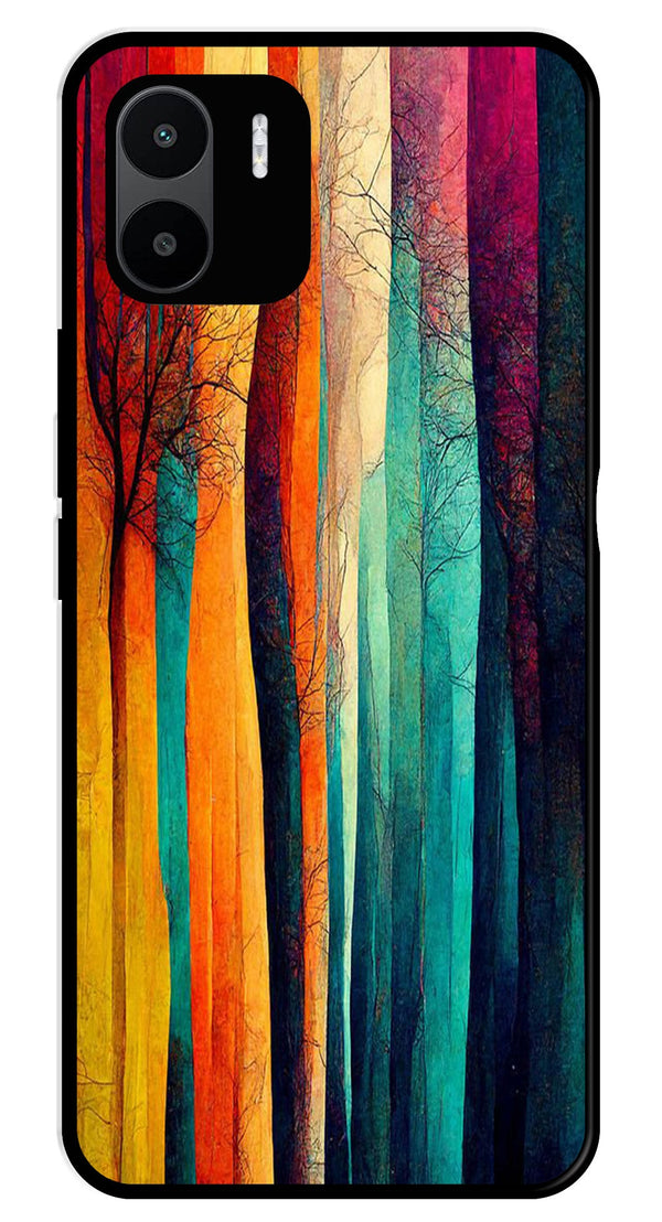 Modern Art Colorful Metal Mobile Case for Redmi A1   (Design No -47)