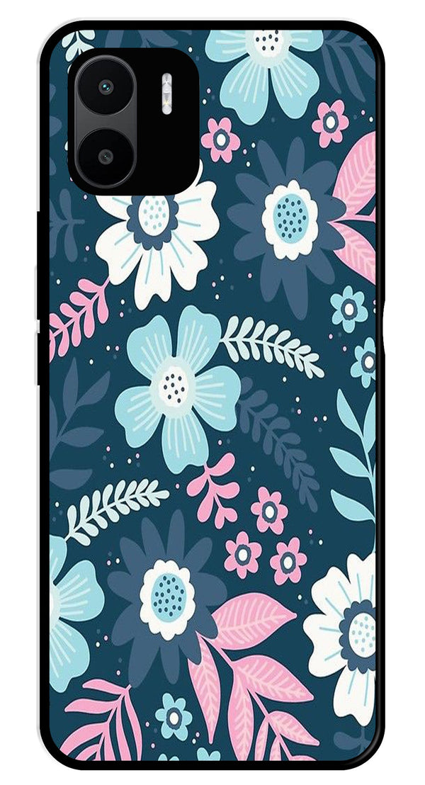 Flower Leaves Design Metal Mobile Case for Redmi A1   (Design No -50)