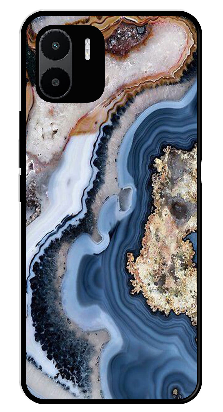 Marble Design Metal Mobile Case for Redmi A1   (Design No -53)
