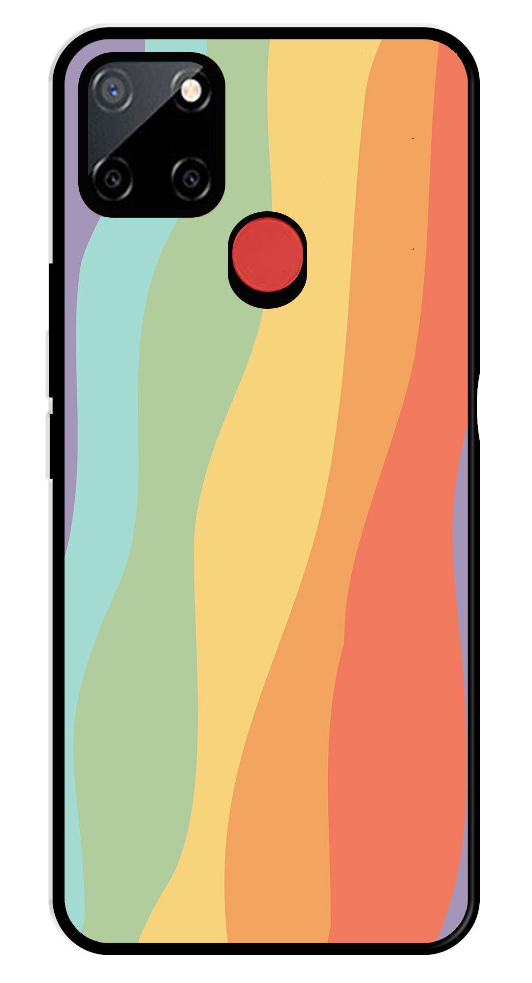 Muted Rainbow Metal Mobile Case for Realme C12   (Design No -02)