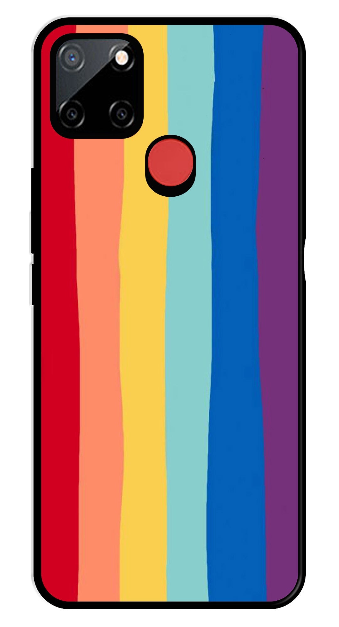 Rainbow MultiColor Metal Mobile Case for Realme C12   (Design No -03)