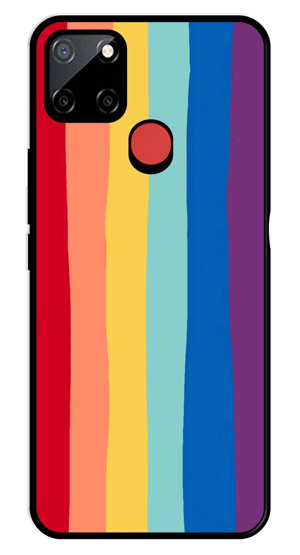 Rainbow MultiColor Metal Mobile Case for Realme C25   (Design No -03)