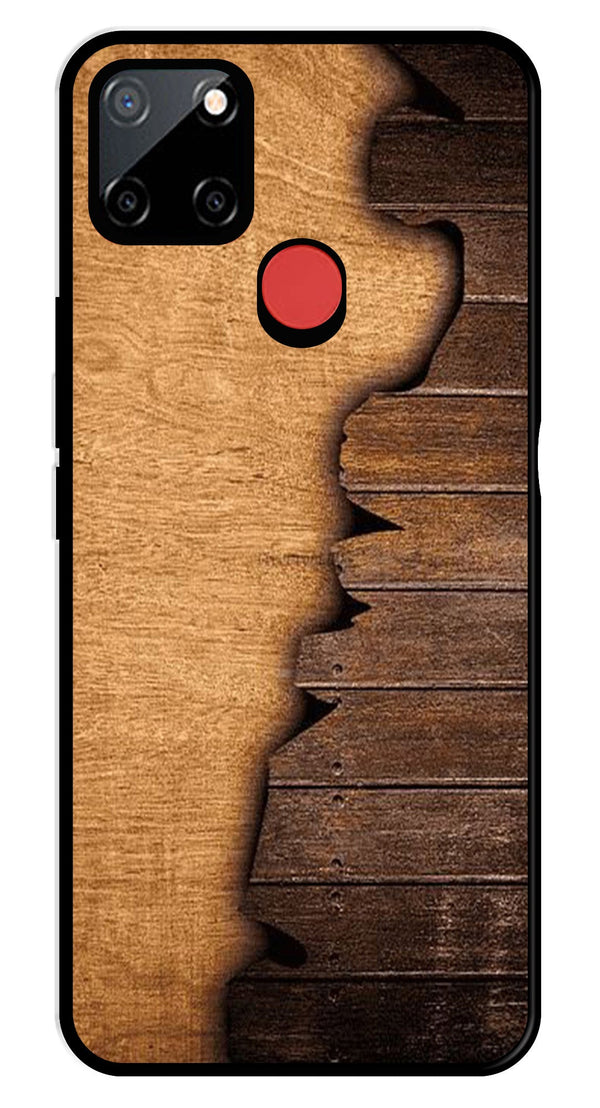 Wooden Design Metal Mobile Case for Realme C12   (Design No -13)