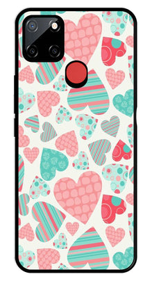 Hearts Pattern Metal Mobile Case for Realme C25