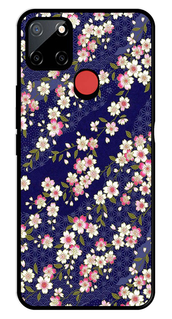 Flower Design Metal Mobile Case for Realme C12   (Design No -25)