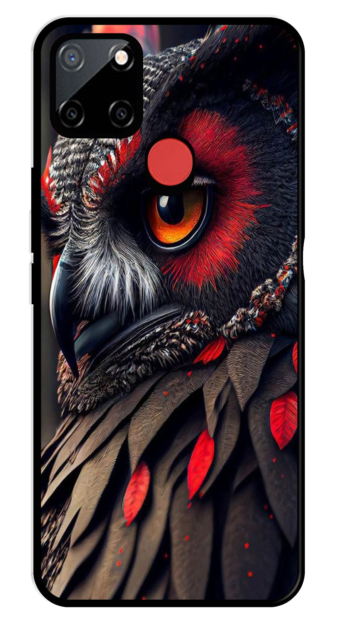 Owl Design Metal Mobile Case for Realme C12   (Design No -26)