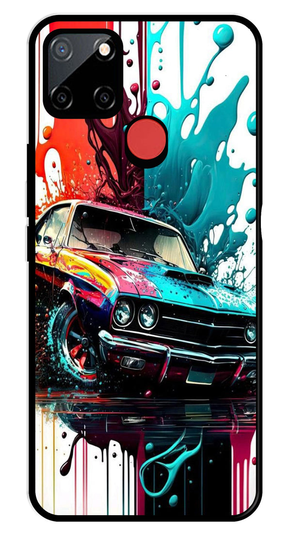 Vintage Car Metal Mobile Case for Realme C12   (Design No -29)