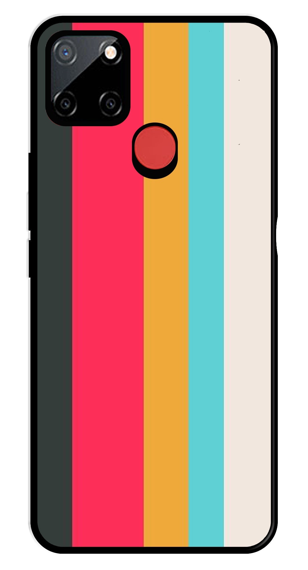 Muted Rainbow Metal Mobile Case for Realme C12   (Design No -31)