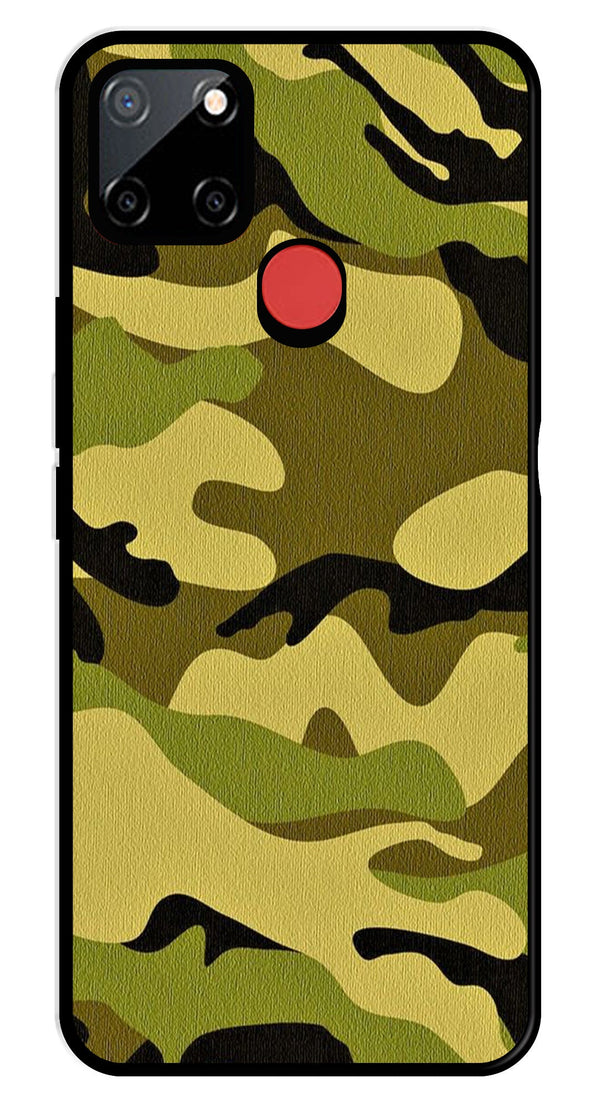 Army Pattern Metal Mobile Case for Realme C25   (Design No -35)