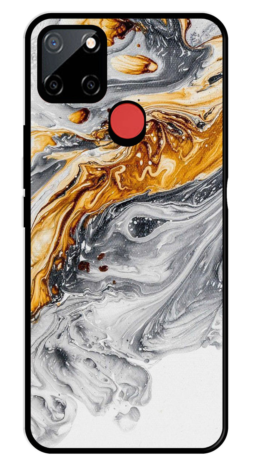 Marble Pattern Metal Mobile Case for Realme C12   (Design No -36)
