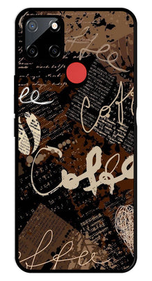 Coffee Pattern Metal Mobile Case for Realme C12