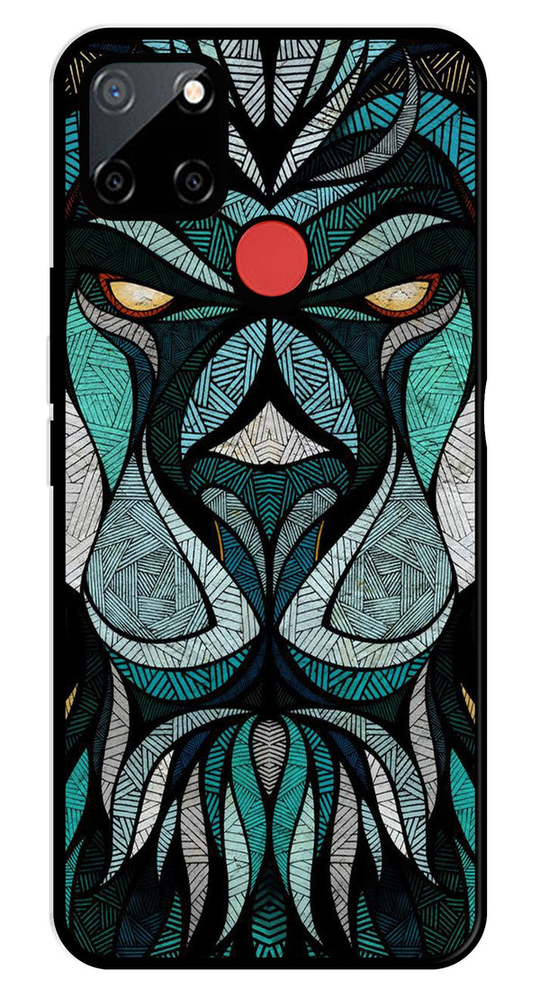 Lion Pattern Metal Mobile Case for Realme C12   (Design No -40)