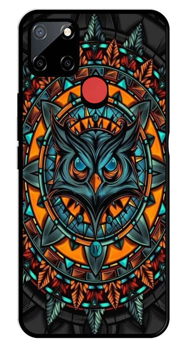 Owl Pattern Metal Mobile Case for Realme C12   (Design No -42)