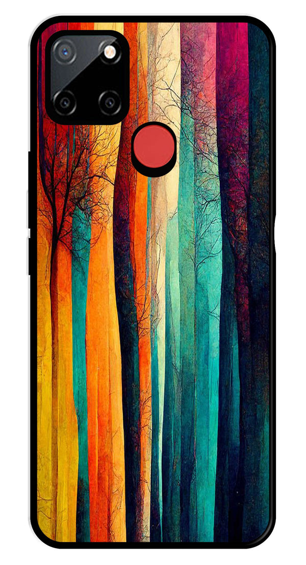 Modern Art Colorful Metal Mobile Case for Realme C25   (Design No -47)