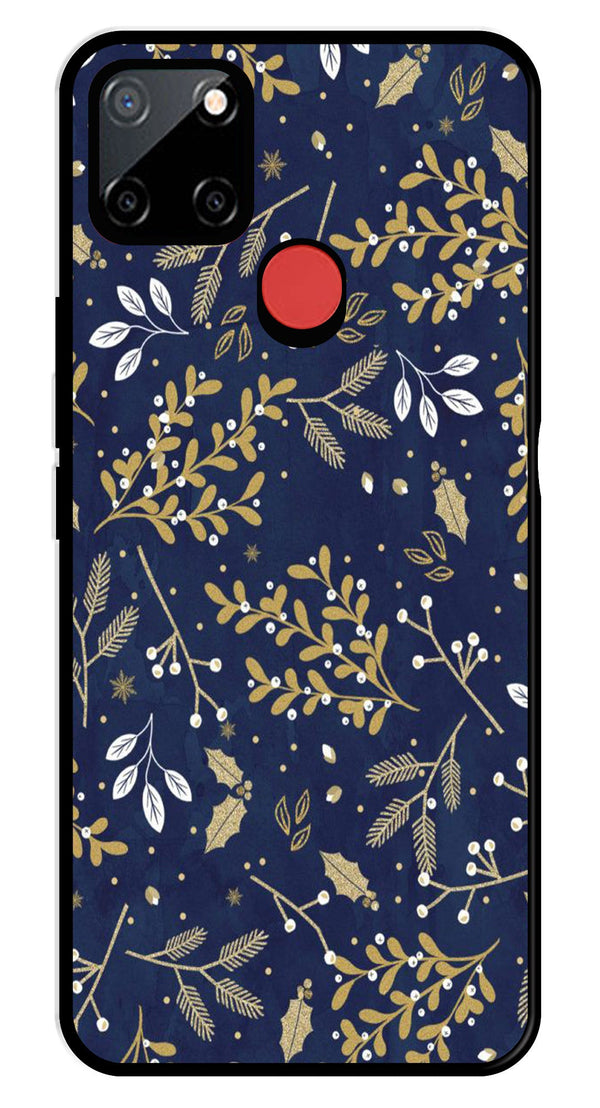 Floral Pattern  Metal Mobile Case for Realme C12   (Design No -52)
