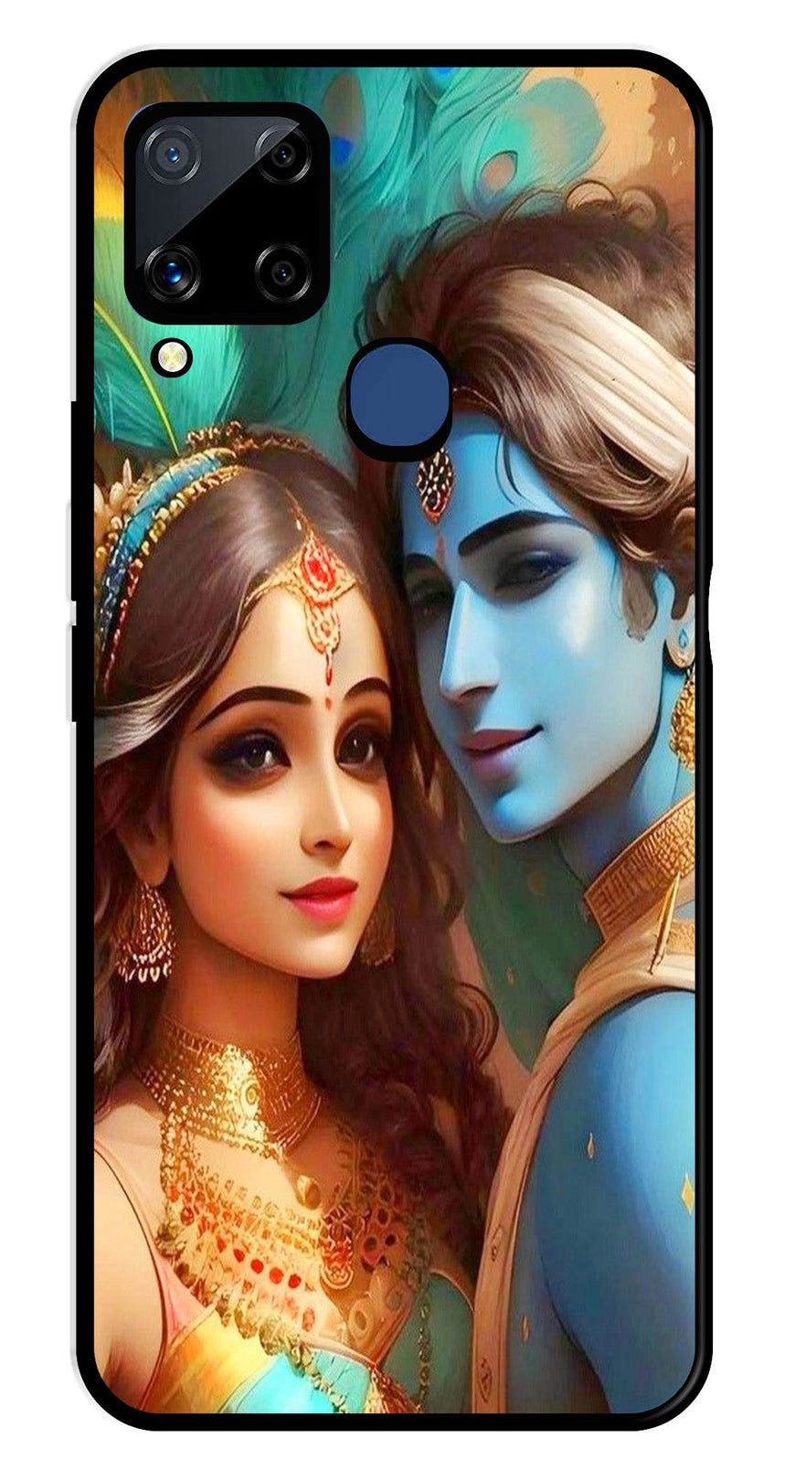 Lord Radha Krishna Metal Mobile Case for Realme C15   (Design No -01)