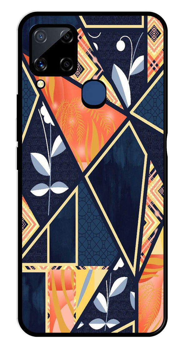 Marble Design Metal Mobile Case for Realme C15   (Design No -07)