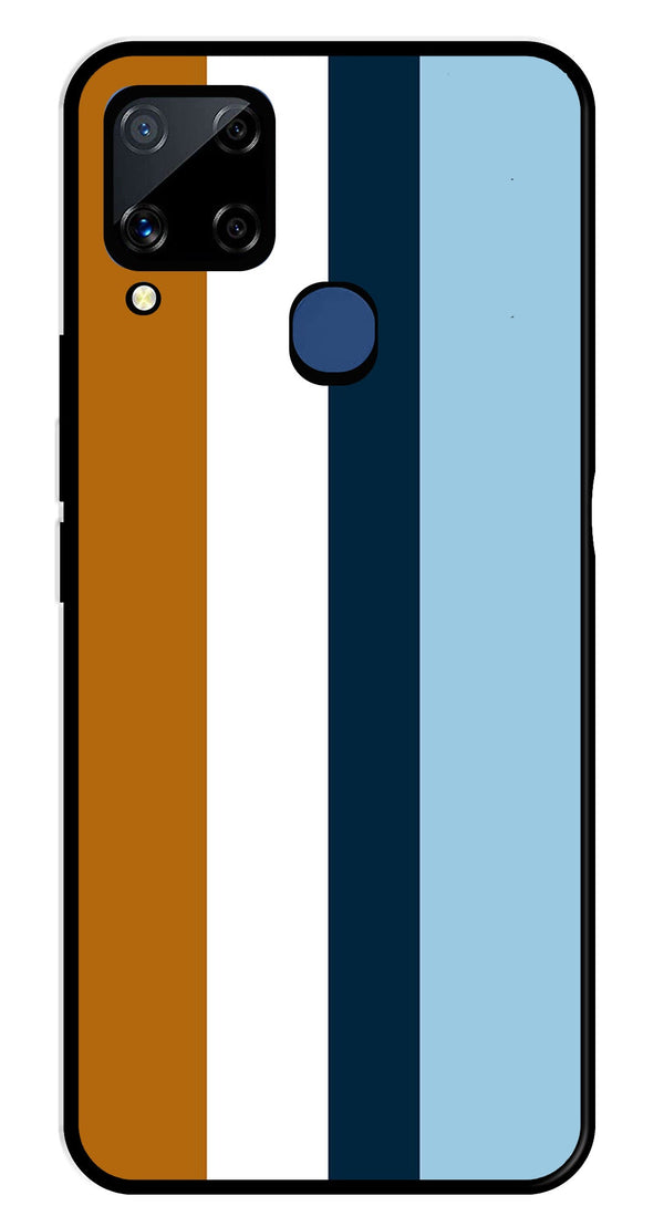 MultiColor Pattern Metal Mobile Case for Realme C15   (Design No -17)