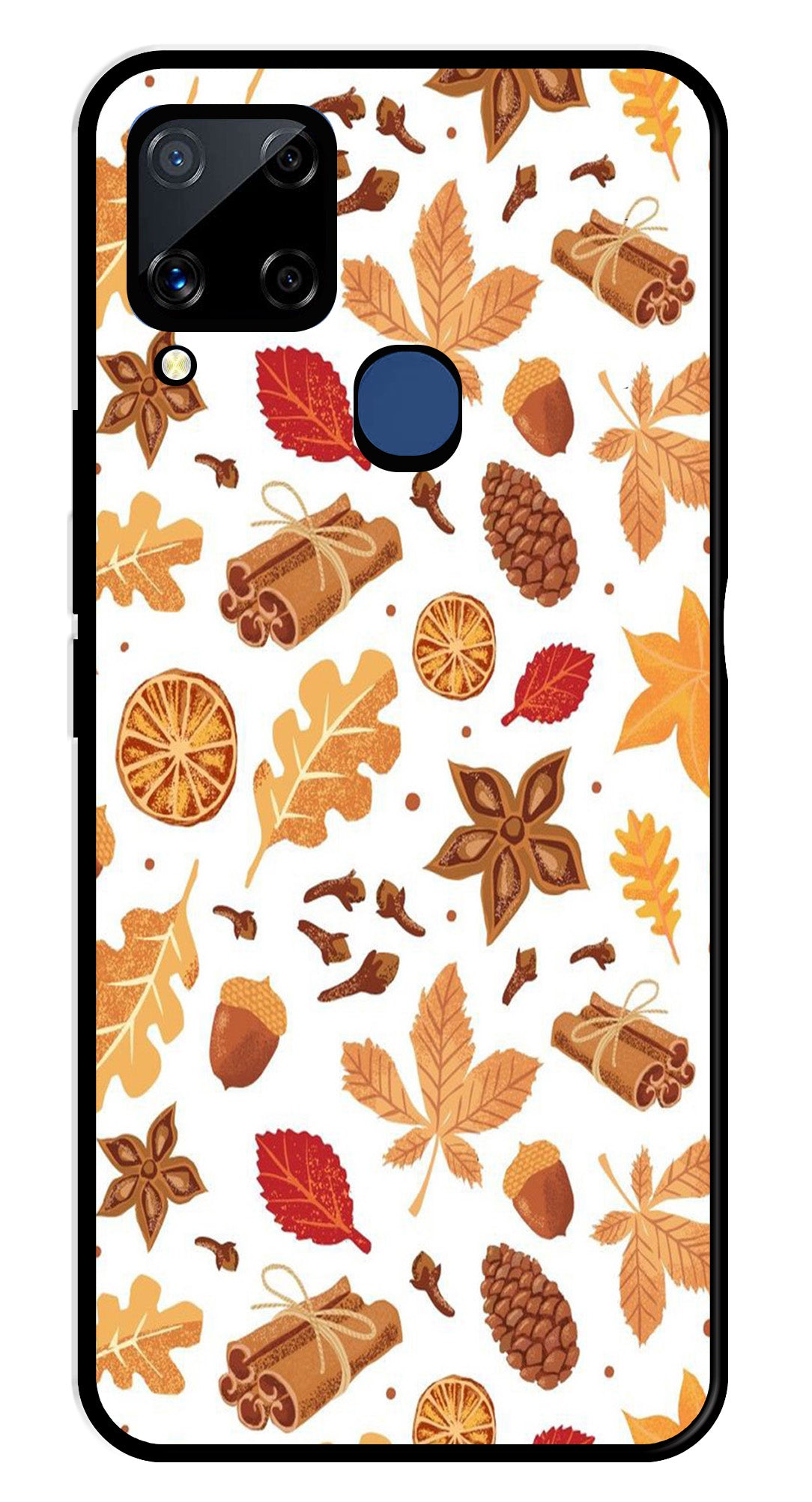 Autumn Leaf Metal Mobile Case for Realme C15   (Design No -19)