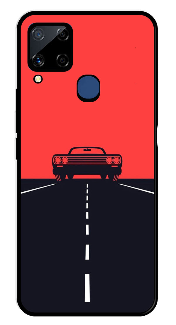 Car Lover Metal Mobile Case for Realme C15   (Design No -21)