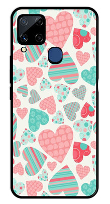 Hearts Pattern Metal Mobile Case for Realme C15