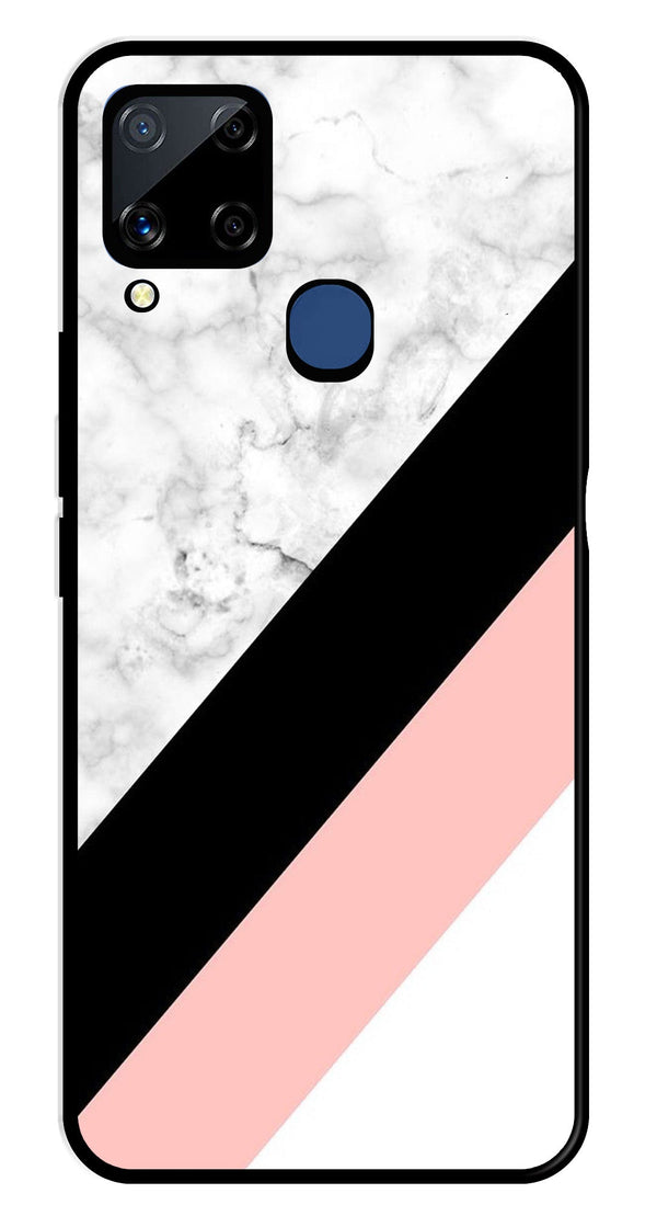 Marble Design Metal Mobile Case for Realme C15   (Design No -24)