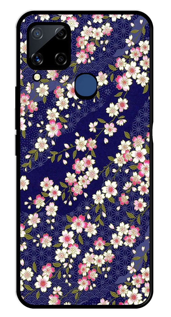 Flower Design Metal Mobile Case for Realme C15   (Design No -25)