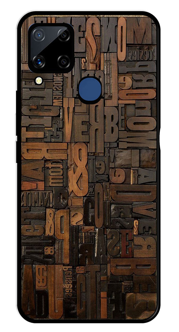 Alphabets Metal Mobile Case for Realme C15   (Design No -32)