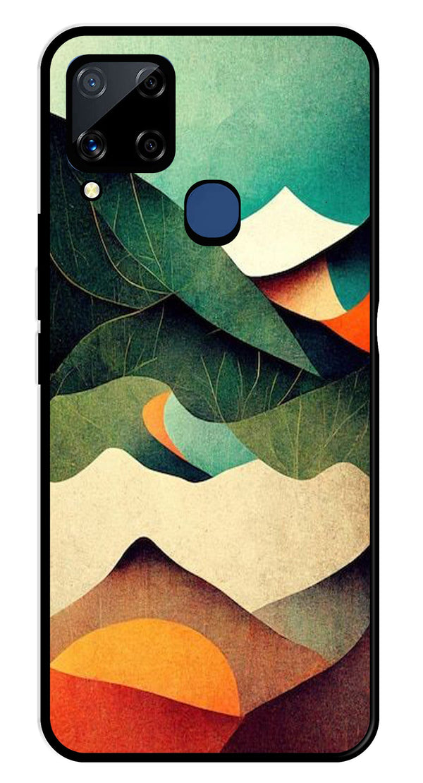 MultiColor Pattern Metal Mobile Case for Realme C15   (Design No -43)