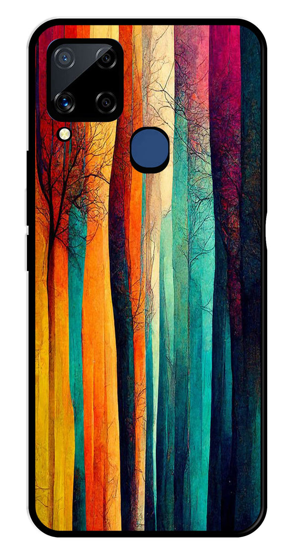 Modern Art Colorful Metal Mobile Case for Realme C15   (Design No -47)