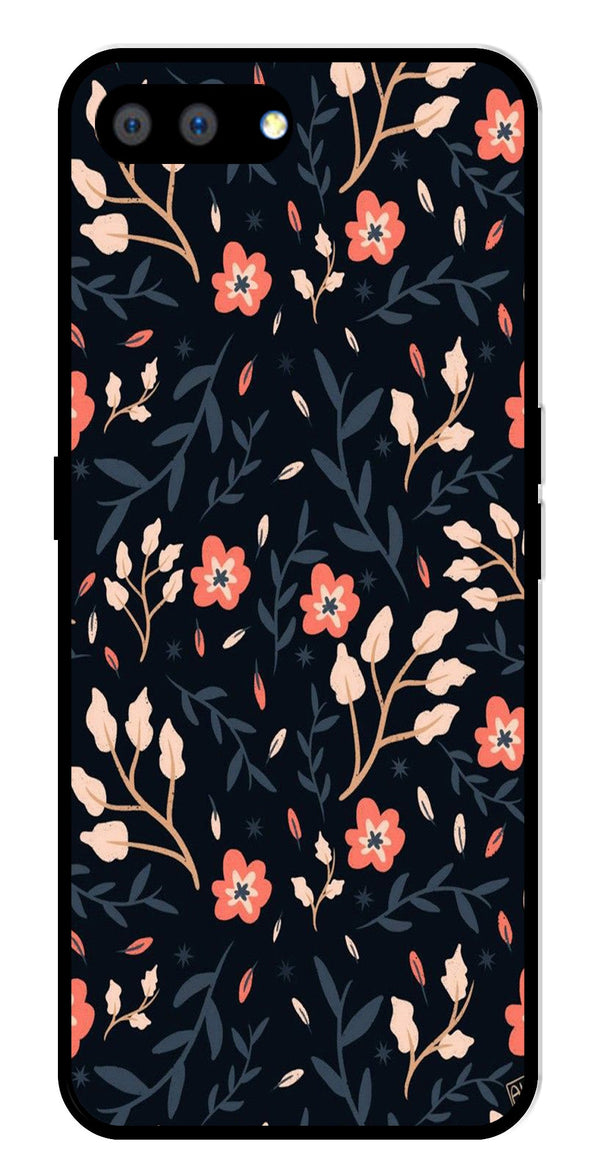 Floral Pattern Metal Mobile Case for Realme C2   (Design No -10)