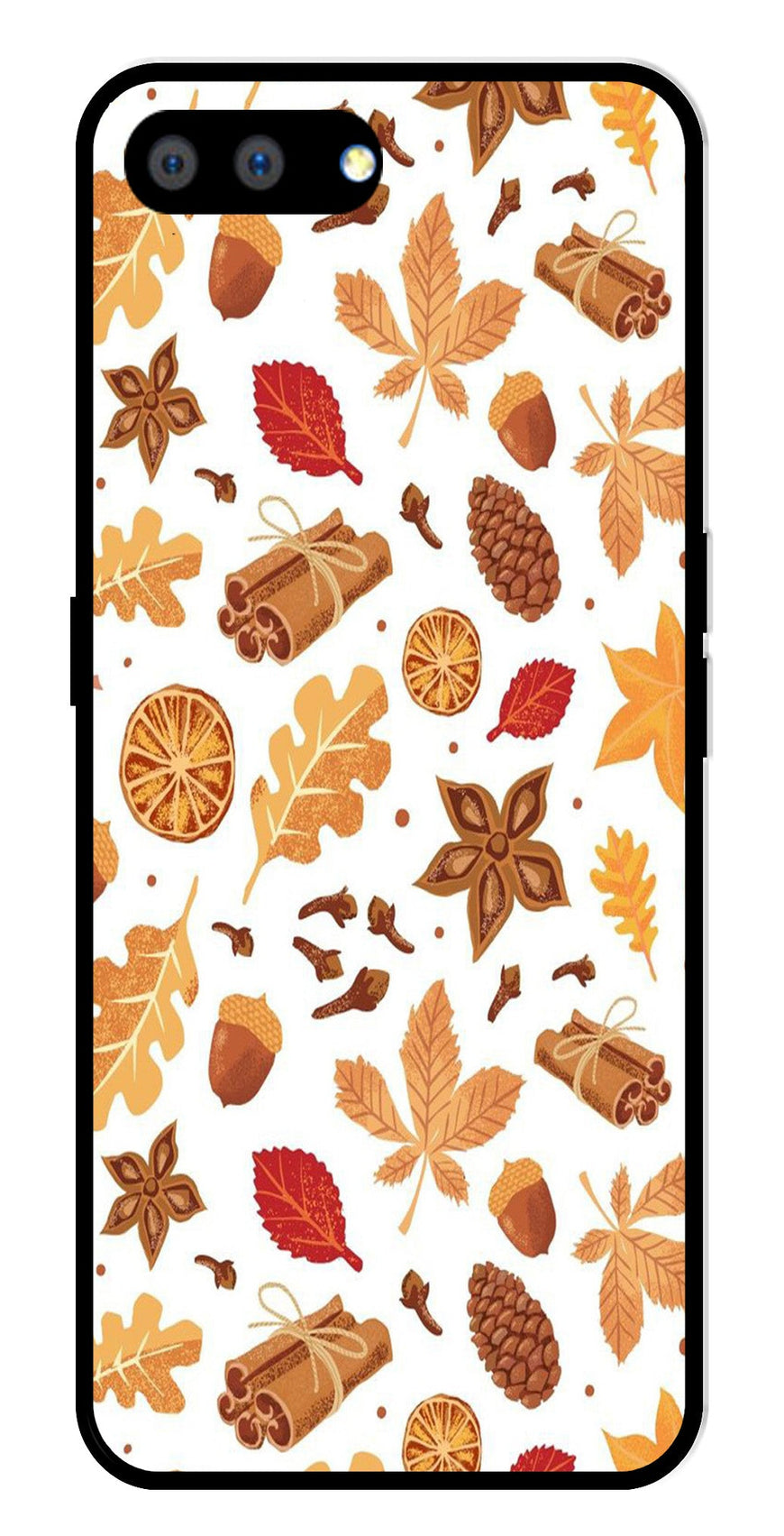 Autumn Leaf Metal Mobile Case for Realme C2   (Design No -19)
