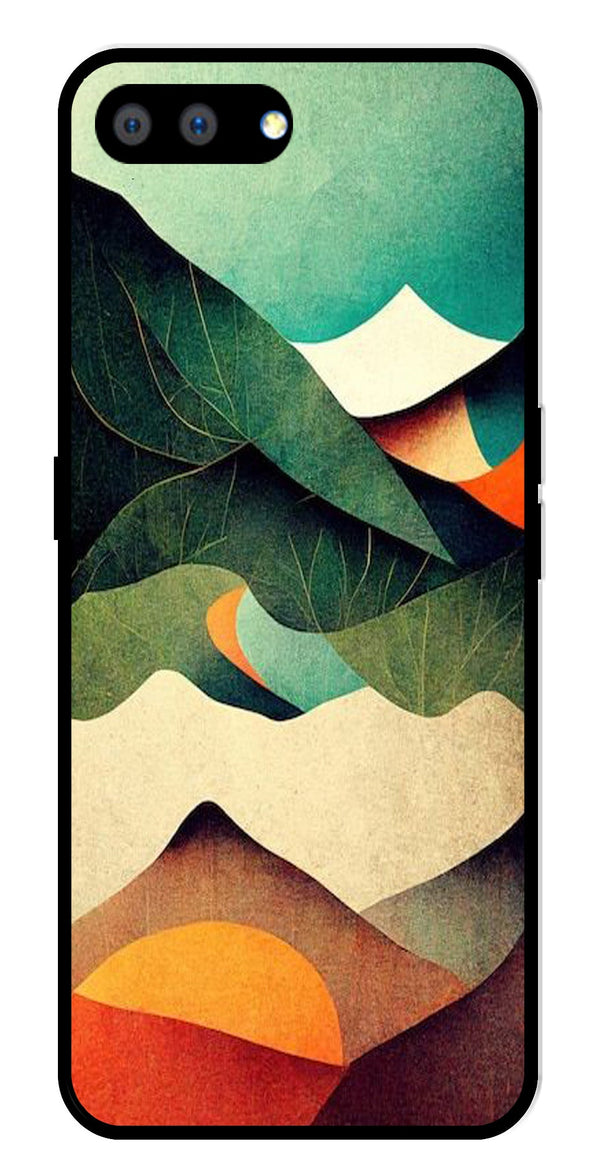 MultiColor Pattern Metal Mobile Case for Realme C2   (Design No -43)