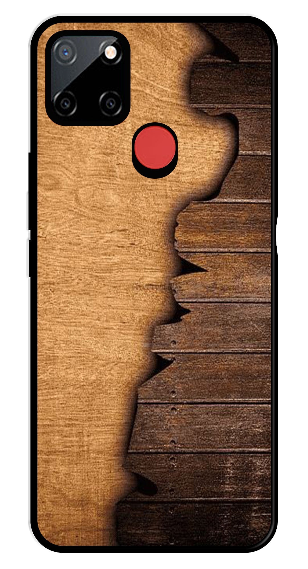 Wooden Design Metal Mobile Case for Realme C11   (Design No -13)
