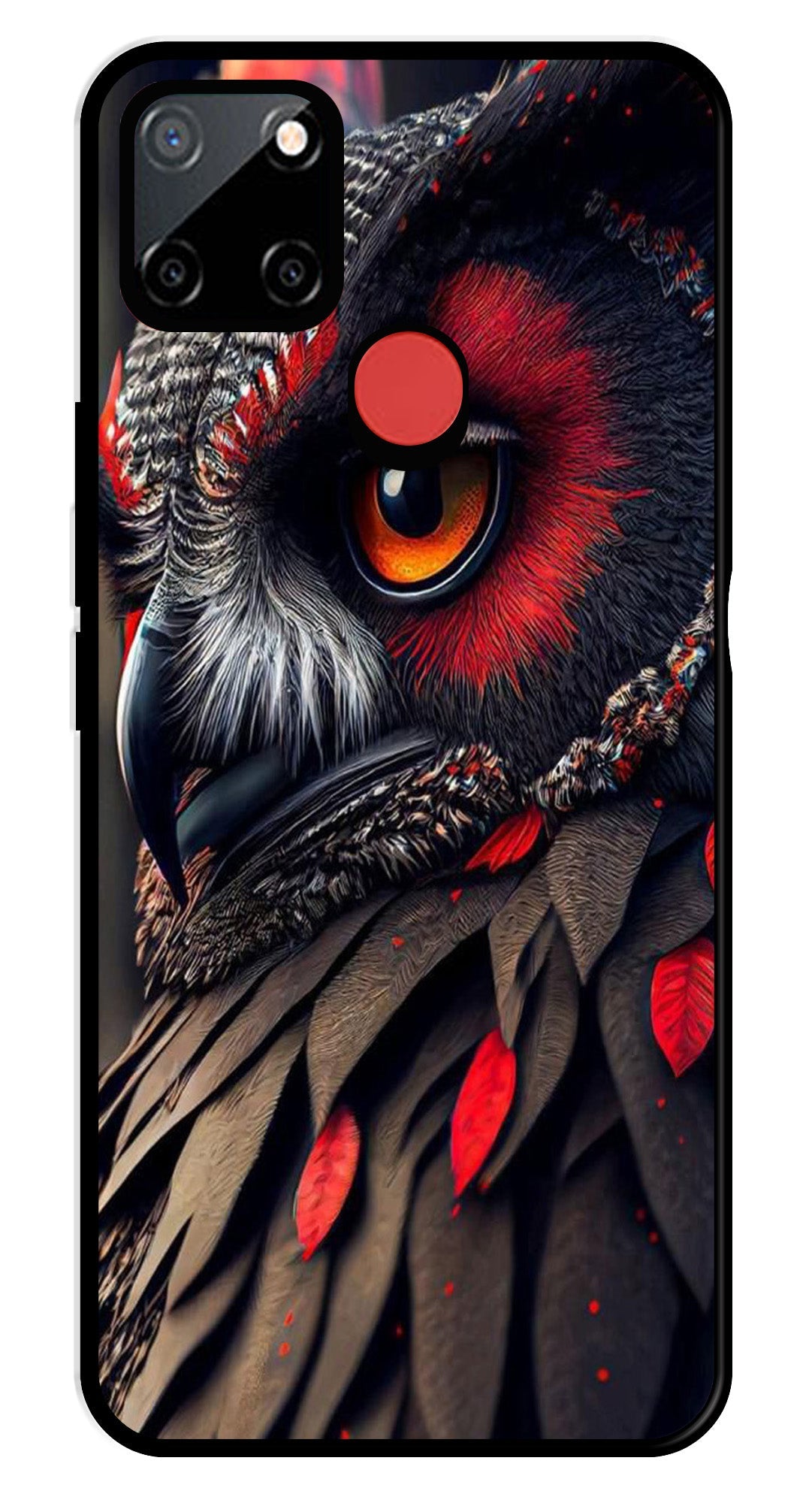 Owl Design Metal Mobile Case for Realme C11   (Design No -26)