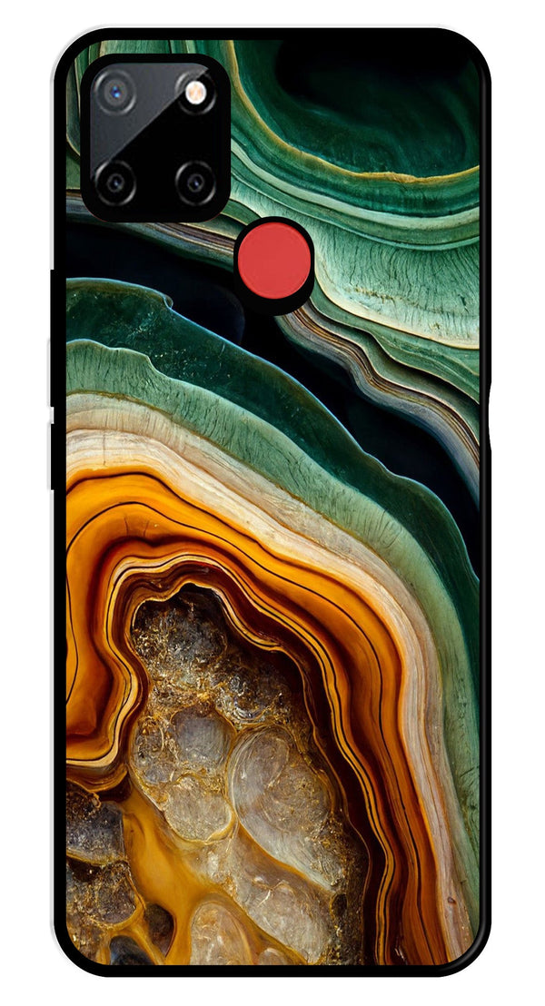 Marble Design Metal Mobile Case for Realme C11   (Design No -28)