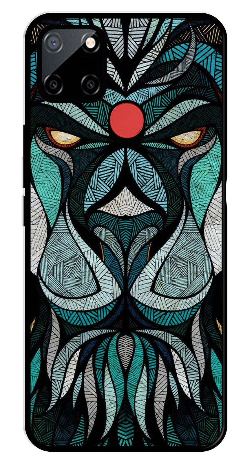 Lion Pattern Metal Mobile Case for Realme C11   (Design No -40)