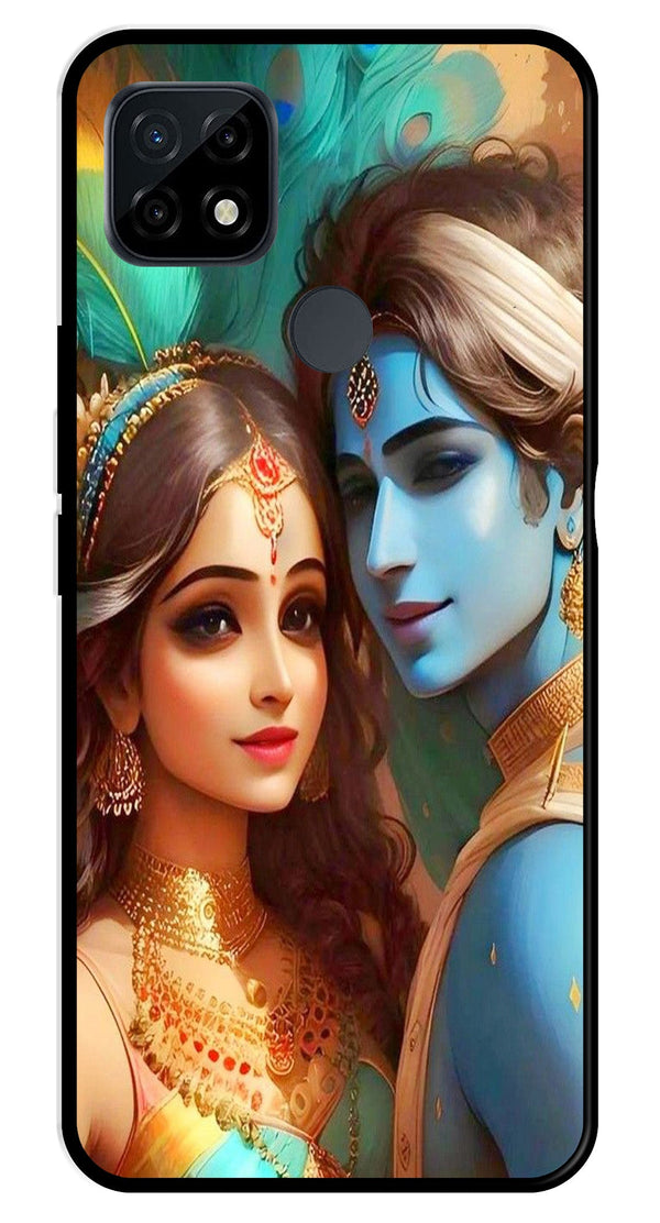 Lord Radha Krishna Metal Mobile Case for Realme C21   (Design No -01)