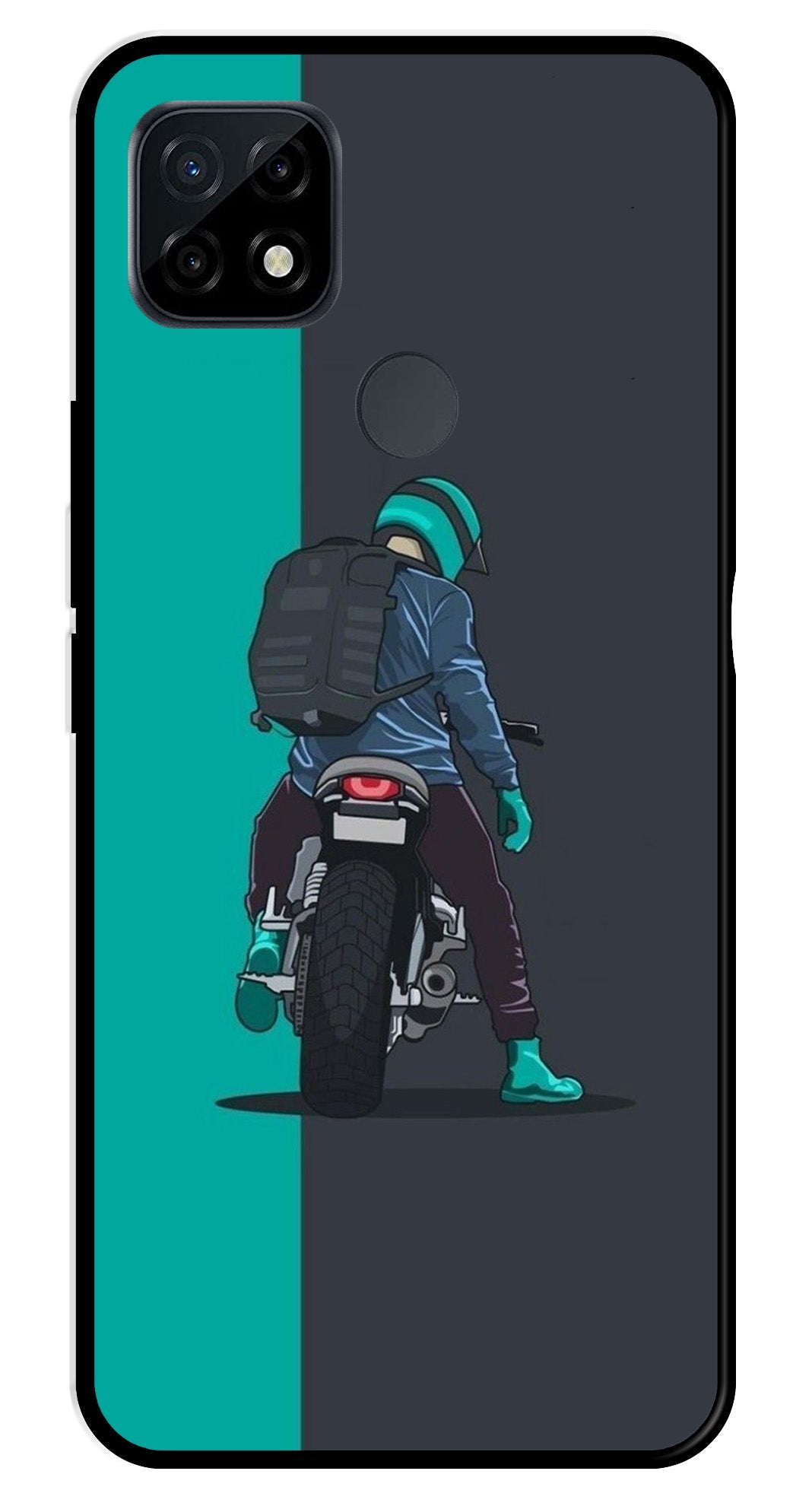 Bike Lover Metal Mobile Case for Realme C21   (Design No -05)