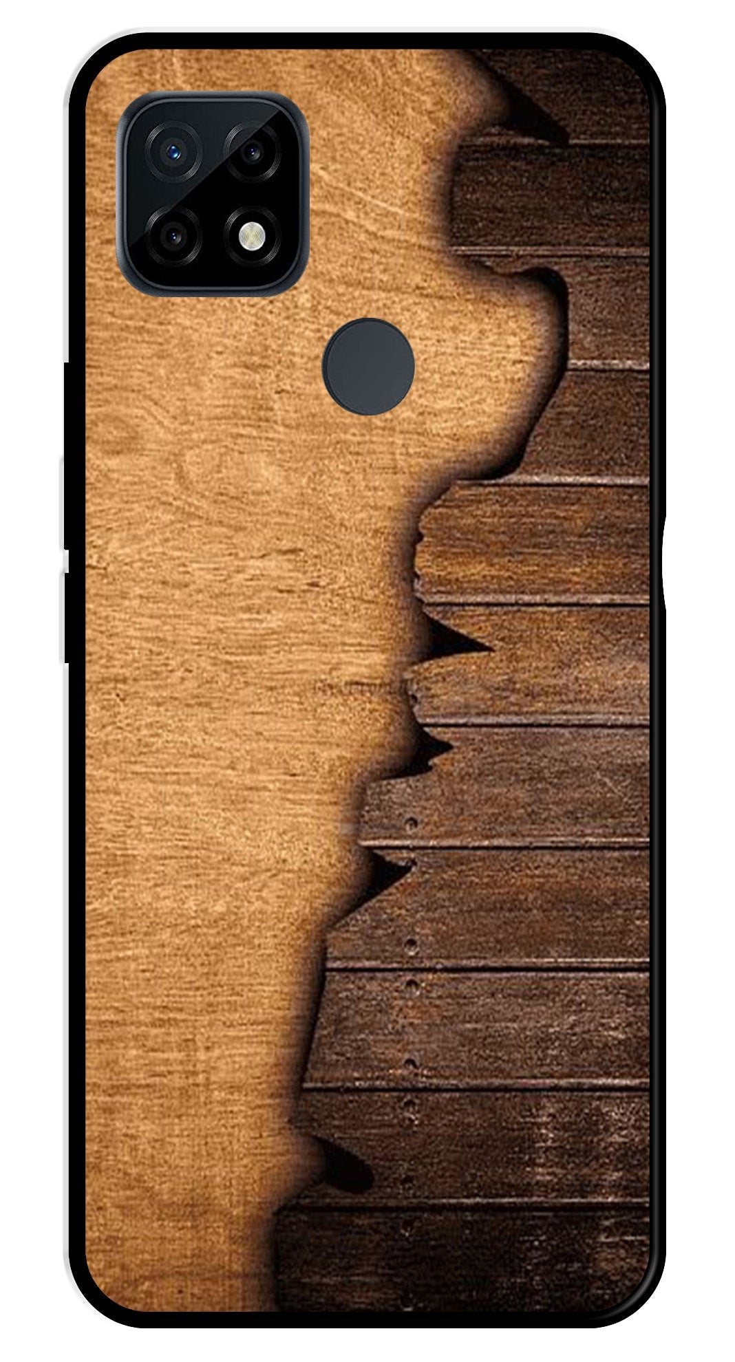 Wooden Design Metal Mobile Case for Realme C21   (Design No -13)
