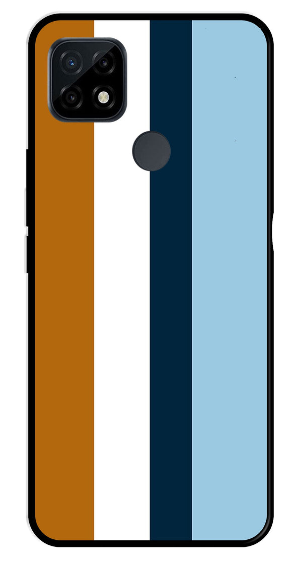 MultiColor Pattern Metal Mobile Case for Realme C21   (Design No -17)