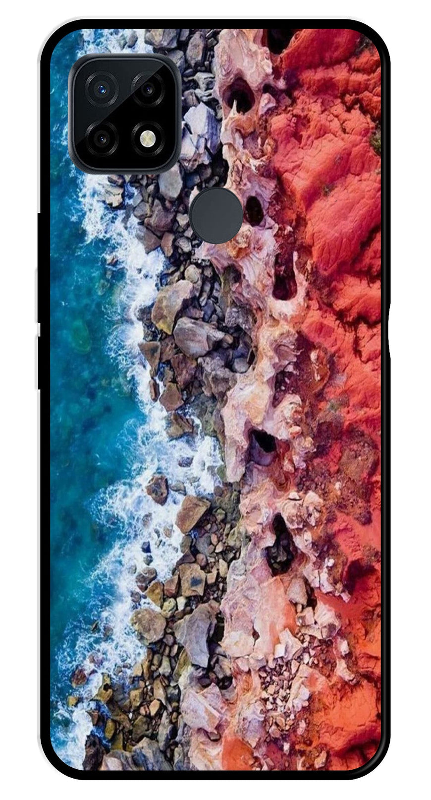 Sea Shore Metal Mobile Case for Realme C21   (Design No -18)