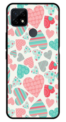 Hearts Pattern Metal Mobile Case for Realme C21
