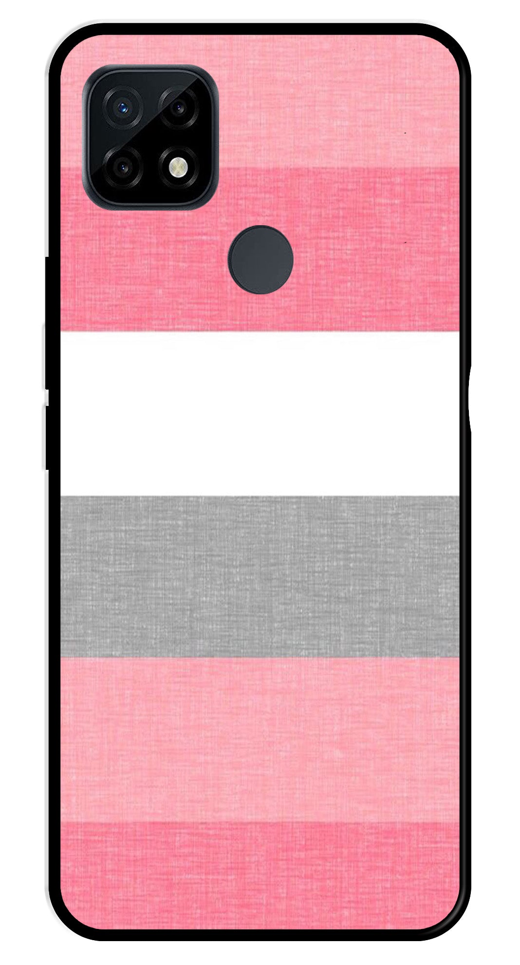 Pink Pattern Metal Mobile Case for Realme C21   (Design No -23)