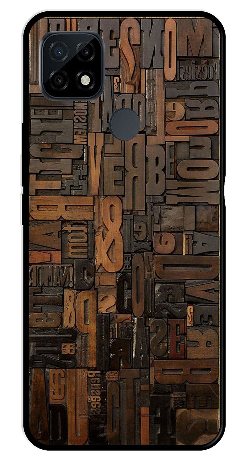 Alphabets Metal Mobile Case for Realme C21   (Design No -32)