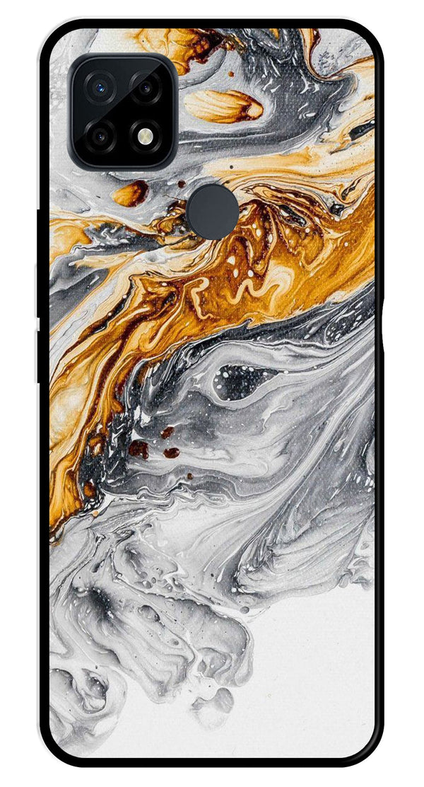 Marble Pattern Metal Mobile Case for Realme C21   (Design No -36)